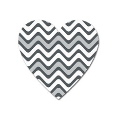 Shades Of Grey And White Wavy Lines Background Wallpaper Heart Magnet by Simbadda