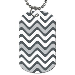 Shades Of Grey And White Wavy Lines Background Wallpaper Dog Tag (One Side)