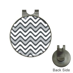 Shades Of Grey And White Wavy Lines Background Wallpaper Hat Clips With Golf Markers by Simbadda