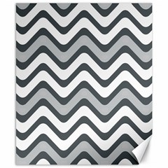 Shades Of Grey And White Wavy Lines Background Wallpaper Canvas 8  X 10  by Simbadda