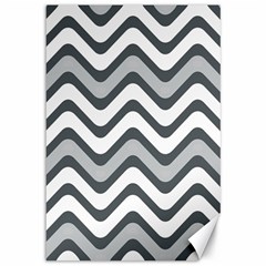 Shades Of Grey And White Wavy Lines Background Wallpaper Canvas 12  X 18   by Simbadda