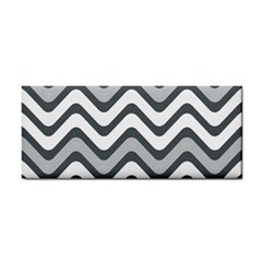 Shades Of Grey And White Wavy Lines Background Wallpaper Cosmetic Storage Cases by Simbadda