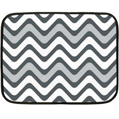 Shades Of Grey And White Wavy Lines Background Wallpaper Double Sided Fleece Blanket (mini)  by Simbadda