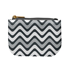 Shades Of Grey And White Wavy Lines Background Wallpaper Mini Coin Purses by Simbadda