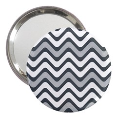 Shades Of Grey And White Wavy Lines Background Wallpaper 3  Handbag Mirrors by Simbadda