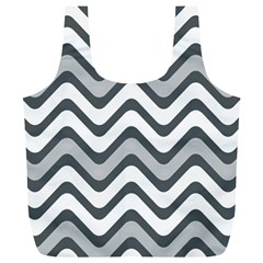 Shades Of Grey And White Wavy Lines Background Wallpaper Full Print Recycle Bags (l)  by Simbadda