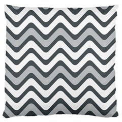 Shades Of Grey And White Wavy Lines Background Wallpaper Standard Flano Cushion Case (two Sides) by Simbadda