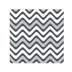 Shades Of Grey And White Wavy Lines Background Wallpaper Small Satin Scarf (Square) Front