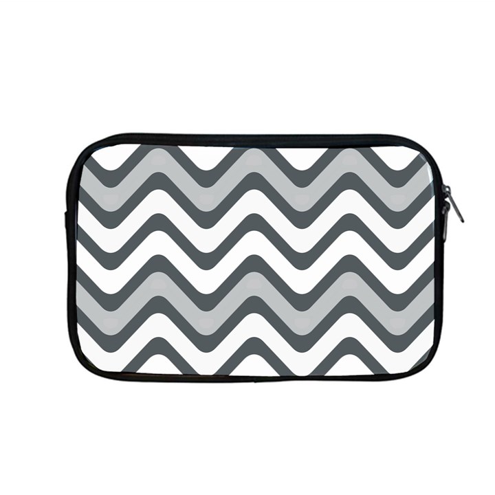 Shades Of Grey And White Wavy Lines Background Wallpaper Apple MacBook Pro 13  Zipper Case