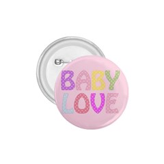 Pink Baby Love Text In Colorful Polka Dots 1 75  Buttons by Simbadda