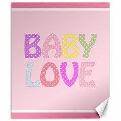 Pink Baby Love Text In Colorful Polka Dots Canvas 20  X 24   by Simbadda