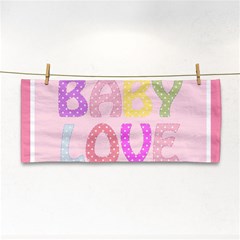 Pink Baby Love Text In Colorful Polka Dots Cosmetic Storage Cases by Simbadda