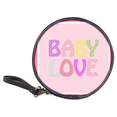 Pink Baby Love Text In Colorful Polka Dots Classic 20-cd Wallets by Simbadda