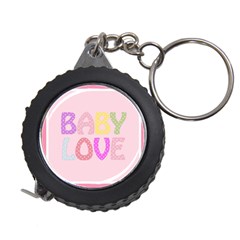 Pink Baby Love Text In Colorful Polka Dots Measuring Tapes by Simbadda