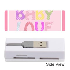 Pink Baby Love Text In Colorful Polka Dots Memory Card Reader (stick)  by Simbadda