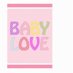 Pink Baby Love Text In Colorful Polka Dots Large Garden Flag (two Sides) by Simbadda