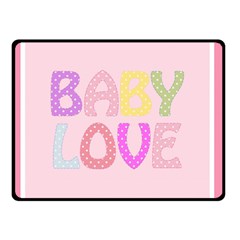 Pink Baby Love Text In Colorful Polka Dots Double Sided Fleece Blanket (small)  by Simbadda