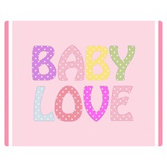 Pink Baby Love Text In Colorful Polka Dots Double Sided Flano Blanket (medium)  by Simbadda