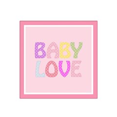 Pink Baby Love Text In Colorful Polka Dots Satin Bandana Scarf by Simbadda