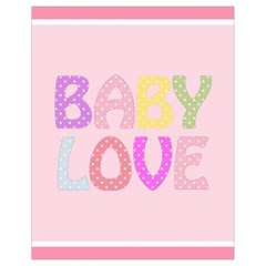 Pink Baby Love Text In Colorful Polka Dots Drawstring Bag (small) by Simbadda