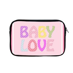 Pink Baby Love Text In Colorful Polka Dots Apple Macbook Pro 13  Zipper Case by Simbadda