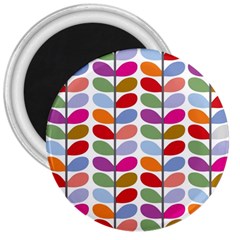 Colorful Bright Leaf Pattern Background 3  Magnets by Simbadda