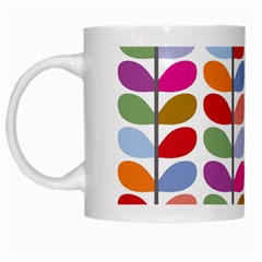 Colorful Bright Leaf Pattern Background White Mugs by Simbadda