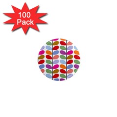 Colorful Bright Leaf Pattern Background 1  Mini Magnets (100 Pack)  by Simbadda