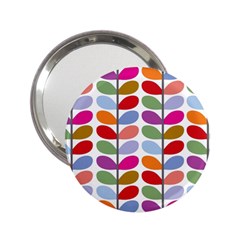 Colorful Bright Leaf Pattern Background 2 25  Handbag Mirrors by Simbadda