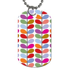 Colorful Bright Leaf Pattern Background Dog Tag (one Side) by Simbadda