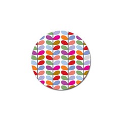 Colorful Bright Leaf Pattern Background Golf Ball Marker (4 Pack) by Simbadda