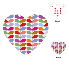 Colorful Bright Leaf Pattern Background Playing Cards (heart)  by Simbadda