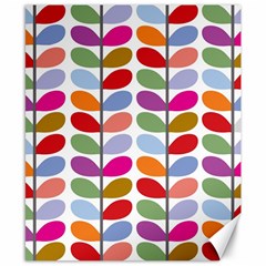 Colorful Bright Leaf Pattern Background Canvas 8  X 10  by Simbadda