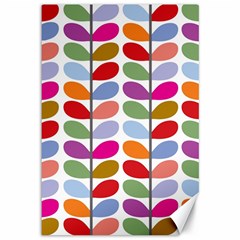 Colorful Bright Leaf Pattern Background Canvas 12  X 18   by Simbadda