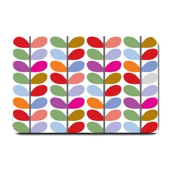 Colorful Bright Leaf Pattern Background Small Doormat  by Simbadda