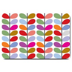 Colorful Bright Leaf Pattern Background Large Doormat  by Simbadda