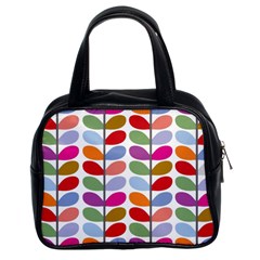 Colorful Bright Leaf Pattern Background Classic Handbags (2 Sides) by Simbadda