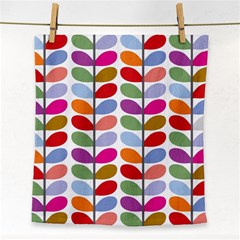 Colorful Bright Leaf Pattern Background Face Towel by Simbadda