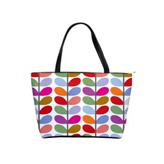 Colorful Bright Leaf Pattern Background Shoulder Handbags by Simbadda