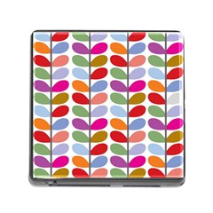 Colorful Bright Leaf Pattern Background Memory Card Reader (square) by Simbadda