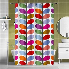 Colorful Bright Leaf Pattern Background Shower Curtain 48  X 72  (small)  by Simbadda