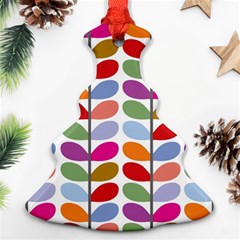 Colorful Bright Leaf Pattern Background Ornament (christmas Tree)  by Simbadda