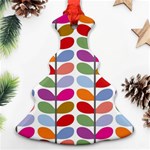 Colorful Bright Leaf Pattern Background Ornament (Christmas Tree)  Front