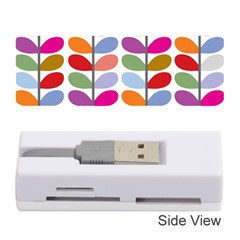 Colorful Bright Leaf Pattern Background Memory Card Reader (stick)  by Simbadda