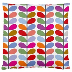 Colorful Bright Leaf Pattern Background Large Cushion Case (one Side) by Simbadda