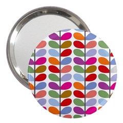 Colorful Bright Leaf Pattern Background 3  Handbag Mirrors by Simbadda