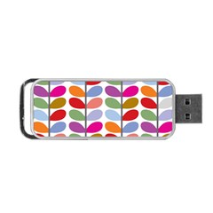 Colorful Bright Leaf Pattern Background Portable Usb Flash (one Side) by Simbadda