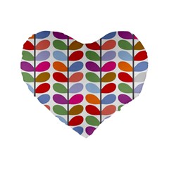 Colorful Bright Leaf Pattern Background Standard 16  Premium Flano Heart Shape Cushions by Simbadda