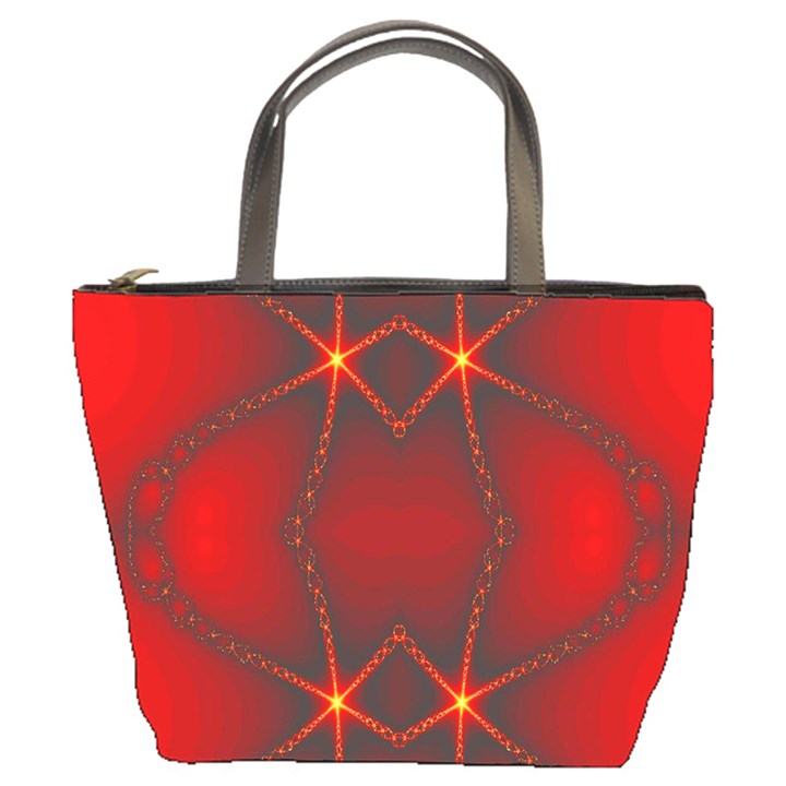 Impressive Red Fractal Bucket Bags