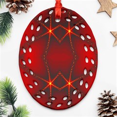 Impressive Red Fractal Ornament (oval Filigree) by Simbadda